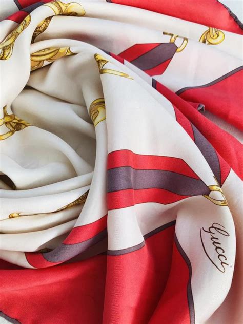 vintage gucci silk wool scarf|gucci silk scarves for women.